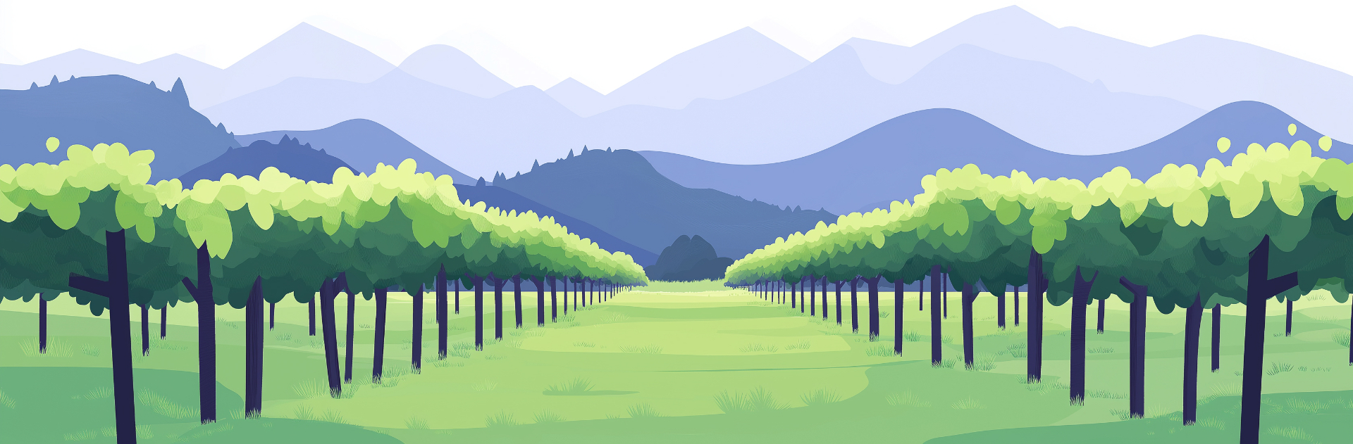 Vineyard landscape with mountains